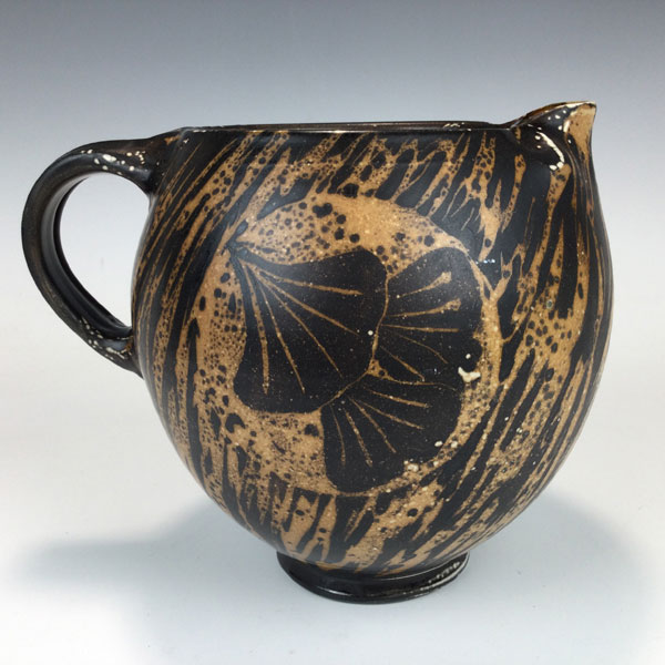 Ginkgo Leaf Pottery Pitcher by Terry Plasket - Image 2